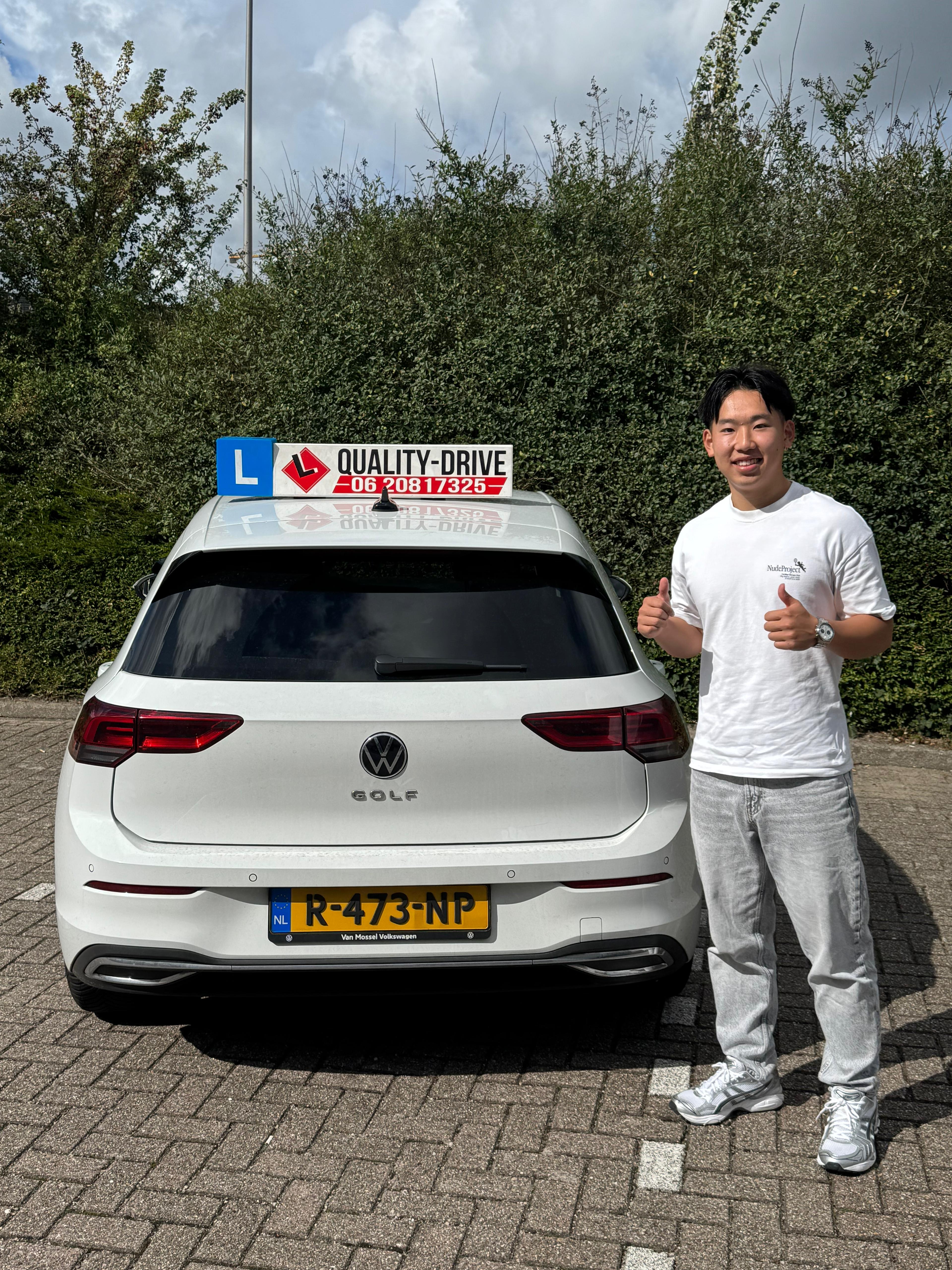 Geslaagde leerling rijbewijs